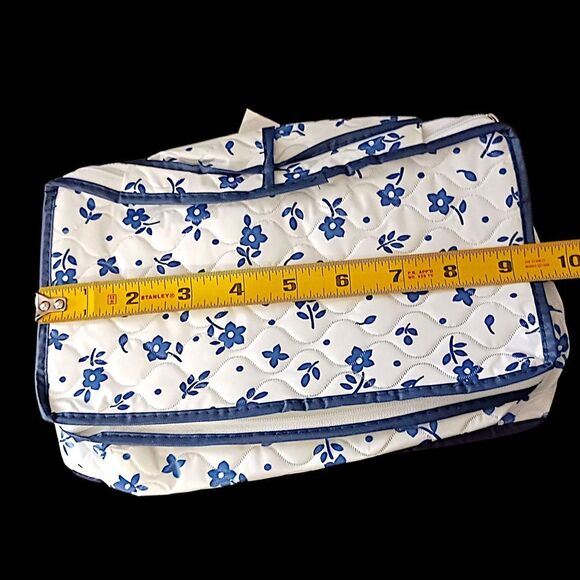 Vintage Lillian Vernon Dish Storage Bags China Saver Zippered Blue Flowers NEW - Picture 13 of 15